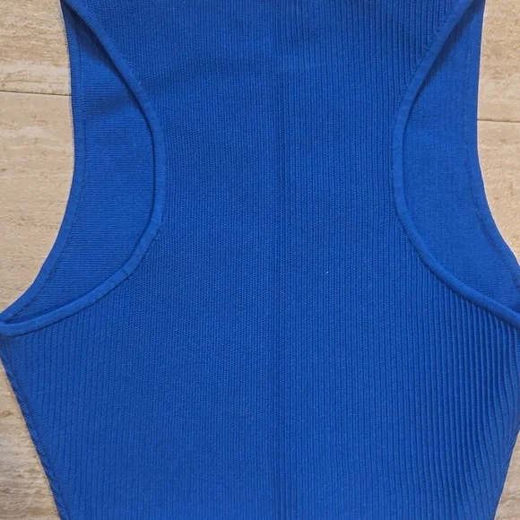 Babaton Blue Ribbed Tank Top - Picture 6 of 8
